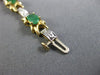 ESTATE 2.10CT DIAMOND & EMERALD 14KT YELLOW GOLD FLOWER CLASSIC TENNIS BRACELET