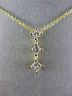 ESTATE .42CT PRINCESS CUT DIAMOND 14K YELLOW GOLD 3 STONE JOURNEY PENDANT #16728