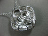 ESTATE .78CT DIAMOND 18KT WHITE GOLD 3D SQUARE WOVEN PAVE FLOATING FUN PENDANT