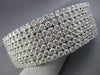 ESTATE LARGE 37.4CT DIAMOND 18K WHITE GOLD 3D CLASSIC MULTI ROW FLEXIBLE BANGLE