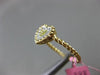 ESTATE .13CT WHITE & YELLOW DIAMOND 18K TWO TONE GOLD ROPE HEART SHAPE LOVE RING