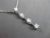 ESTATE .28CT DIAMOND 18KT WHITE GOLD 4 STONE CLASSIC FLOATING PENDANT & CHAIN