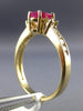 ESTATE 1.30CT DIAMOND & AAA RUBY 14K YELLOW GOLD 3D CLASSIC OVAL ENGAGEMENT RING