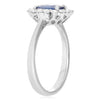 ESTATE 1.66CT DIAMOND & AAA SAPPHIRE 18KT WHITE GOLD 3D OVAL FLOWER PROMISE RING