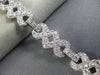 ANTIQUE WIDE 2.97CT DIAMOND 14KT WHITE GOLD 3D INFINITY TENNIS BRACELET #21888