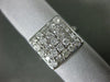 ESTATE LARGE 1.30CT ROUND DIAMOND 14KT WHITE GOLD 3D CLUSTER SQUARE FUN RING