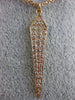 ESTATE .44CT DIAMOND 18K ROSE GOLD 3D TRIANGULAR PAVE ENLONGATED BAR FUN PENDANT