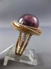 LARGE 16.80CT DIAMOND & KABOCHON AMETHYST 14KT ROSE GOLD MULTI ROW CIRCULAR RING