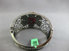ESTATE EXTRA LARGE 26.0CT AAA RUBY 18K BLACK GOLD 3D FLOWER ROSE BANGLE BRACELET