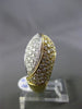 ESTATE WIDE 3.64CT DIAMOND 18KT WHITE & YELLOW GOLD 3D DOUBLE SIDE WAVE FUN RING
