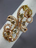 ESTATE LARGE 1.72CT WHITE & FANCY YELLOW DIAMOND 18K ROSE GOLD FLOWER HEART RING