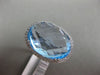 ESTATE 15.70CT DIAMOND & AAA BLUE TOPAZ 14KT WHITE GOLD 3D HALO OVAL FUN RING