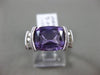 ESTATE WIDE 3.32CT DIAMOND & AAA AMETHYST 14KT WHITE GOLD LUCIDA ENGAGEMENT RING