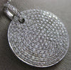 ESTATE LARGE 2.49CT DIAMOND 18KT WHITE GOLD 3D CIRCULAR PAVE FLOATING PENDANT