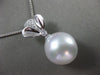 ESTATE LARGE .06CT DIAMOND 14KT WHITE GOLD 3D AAA SOUTH SEA PEARL FLOWER PENDANT