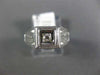 ANTIQUE .05CT OLD MINE DIAMOND 14KT WHITE GOLD 3D CLASSIC ENGAGEMENT PINKY RING