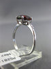 ESTATE 1.73CT DIAMOND & AAA GARNET 14KT WHITE GOLD 3D CUSHION ENGAGEMENT RING