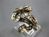 ANTIQUE LARGE 1.0CT ROSE CUT & OLD MINE DIAMOND 14KT WHITE GOLD 3D FILIGREE RING