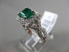 ESTATE 1.85CT DIAMOND & EMERALD 18KT WHITE GOLD 3D HALO INFINITY ENGAGEMENT RING