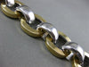 ESTATE WIDE & EXTRA LONG 14KT WHITE & YELLOW GOLD 3D CIRCULAR LINK BRACELET