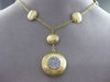 ESTATE LARGE .50CT DIAMOND 14KT WHITE & YELLOW GOLD 3D CLUSTER LARIAT NECKLACE