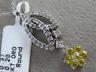 ESTATE LARGE .57CT DIAMOND & AAA YELLOW SAPPHIRE 14KT WHITE GOLD FLOWER PENDANT