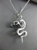 ESTATE .35CT DIAMOND & AAA SAPPHIRE 14KT WHITE GOLD 3D HANDCRAFTED SNAKE PENDANT
