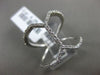 ESTATE LARGE .28CT DIAMOND 14KT WHITE GOLD 3D OPEN DOUBLE PENTAGON FUN RING