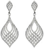 ESTATE LARGE 2.15CT DIAMOND 14K WHITE GOLD 3D TEAR DROP CLASSIC HANGING EARRINGS