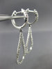 ESTATE .90CT DIAMOND 18KT WHITE GOLD 3D CLASSIC OPEN TEAR DROP HANGING EARRINGS