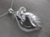 ESTATE .34CT ROUND DIAMOND 14KT WHITE GOLD 3D CLASSIC HAPPY RAM FLOATING PENDANT