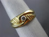 ESTATE .12CT DIAMOND 14K YELLOW GOLD SOLITAIRE MULTI WAVE MENS GYPSY RING #11663