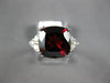 ESTATE LARGE 5.05CT DIAMOND & AAA GARNET 14KT WHITE GOLD SQUARE ENGAGEMENT RING