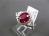 ANTIQUE 2.65CT DIAMOND & RUBY 18KT WHITE GOLD 3D FILIGREE HALO ENGAGEMENT RING