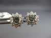 ESTATE .63CT DIAMOND 14K WHITE GOLD 3D SOLITAIRE FLOWER SEMI MOUNT STUD EARRINGS
