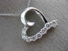 ESTATE .77CT DIAMOND 14K WHITE GOLD 3D CLASSIC OPEN HEART FLOATING PENDANT #3210