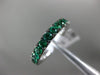 ESTATE 1.17CT AAA EMERALD 14K WHITE GOLD 3/4 ETERNITY WEDDING ANNIVERSARY RING