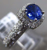 ESTATE 1.40CT DIAMOND & AAA ROUND SAPPHIRE 14KT 2 TONE GOLD HALO ENGAGEMENT RING