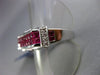 ESTATE WIDE 3.35CT DIAMOND & AAA RUBY 18K WHITE GOLD 3D ETOILE DOUBLE SIDED RING