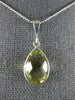 ESTATE 6CT AAA LEMON QUARTZ 14KT WHITE GOLD TEAR DROP PEAR SHAPE BEZEL PENDANT