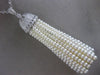 ESTATE EXTRA LARGE 1.27CT DIAMOND & AAA PEARL 18KT WHITE GOLD 3D TASSLE NECKLACE