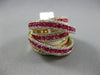 ESTATE EXTRA LARGE 5.31CT DIAMOND & AAA RUBY 14K YELLOW GOLD 3D CRISS CROSS RING