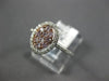 ESTATE .37CT WHITE & PINK DIAMOND 14K WHITE GOLD 3D CLUSTER OVAL FRIENDSHIP RING
