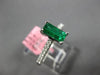 ESTATE .74CT DIAMOND & AAA EMERALD 18K WHITE GOLD 3D RECTANGULAR ENGAGEMENT RING