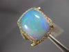 ESTATE 5.73CT DIAMOND & AAA OPAL 14K YELLOW GOLD 3D SQUARE HALO CRISS CROSS RING
