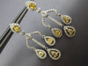 ESTATE 1.88CT WHITE & FANCY YELLOW DIAMOND 18KT 2 TONE GOLD 3D HANGING EARRINGS