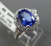 LARGE 1.70CT DIAMOND & TANZANITE 18K WHITE GOLD 3D HALO FILIGREE ENGAGEMENT RING