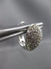 ESTATE LARGE 2.82CT DIAMOND 18KT WHITE GOLD 3D PUFF PEAR SHAPE HUGGIE EARRINGS