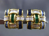 ESTATE 5.30CT DIAMOND AAA MULTI GEM 14KT YELLOW GOLD SQUARE INTERTWINED EARRINGS