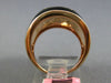 ESTATE WIDE .20CT DIAMOND 14KT ROSE GOLD 3D BLACK ENAMEL HEART ETOILE RING 15mm